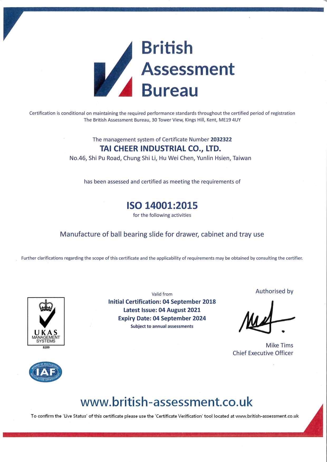 ISO 14001:2015 Certification